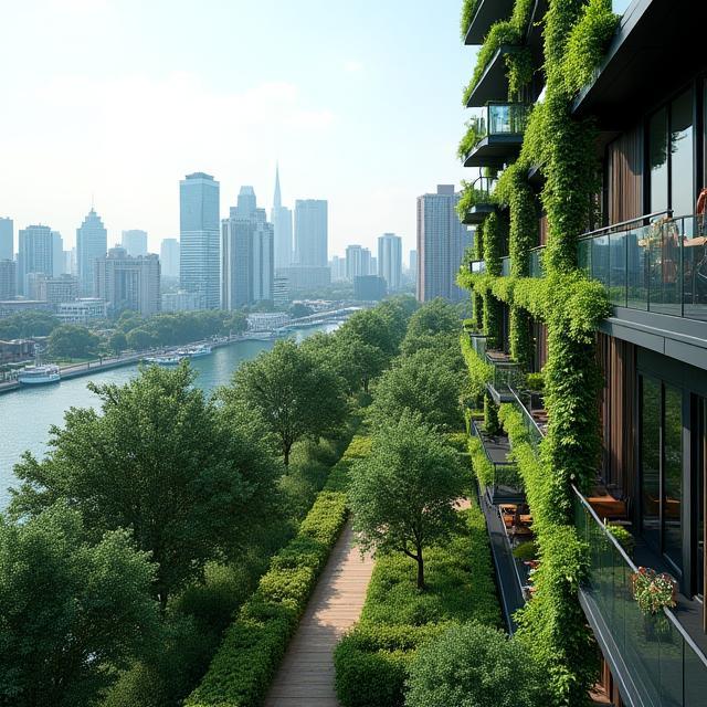 Marina One Residences sky garden and city backdrop